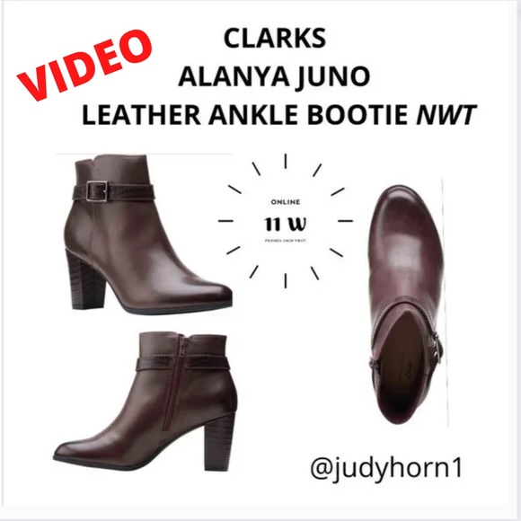 Clarks Shoes - CLARKS ALANYA JUNO LEATHER ANKLE BOOTIE NWT